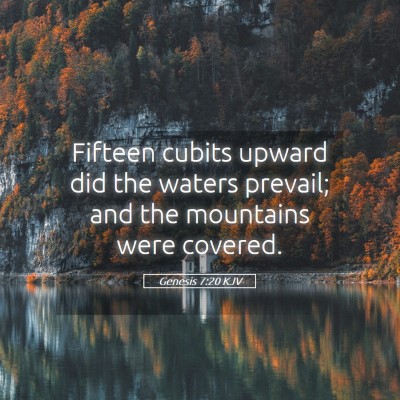 Picture 05 - Genesis 7:20 KJV - Fifteen cubits upward did the waters prevail; and - Bible Verse Picture