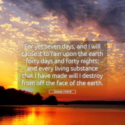 Picture 05 - Genesis 7:4 KJV - For yet seven days, and I will cause it to rain - Bible Verse Picture