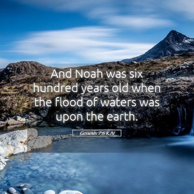 Picture 05 - Genesis 7:6 KJV - And Noah was six hundred years old when the flood - Bible Verse Picture