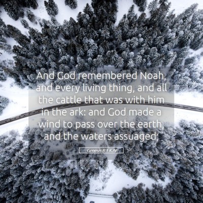 Picture 05 - Genesis 8:1 KJV - And God remembered Noah, and every living thing, - Bible Verse Picture