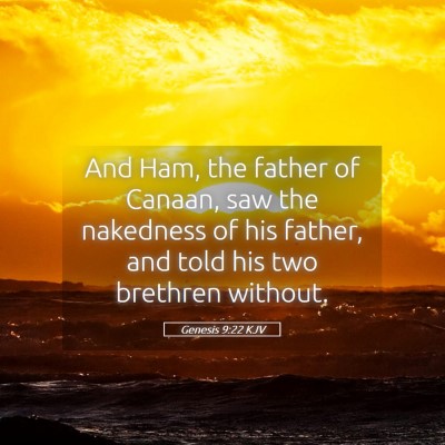 Picture 05 - Genesis 9:22 KJV - And Ham, the father of Canaan, saw the nakedness - Bible Verse Picture