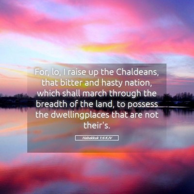 Picture 05 - Habakkuk 1:6 KJV - For, lo, I raise up the Chaldeans, that bitter - Bible Verse Picture