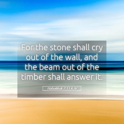 Picture 05 - Habakkuk 2:11 KJV - For the stone shall cry out of the wall, and the - Bible Verse Picture