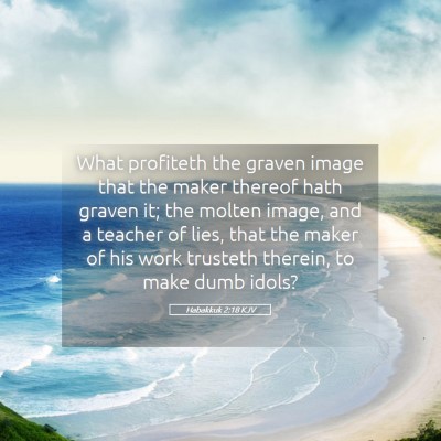 Picture 05 - Habakkuk 2:18 KJV - What profiteth the graven image that the maker - Bible Verse Picture