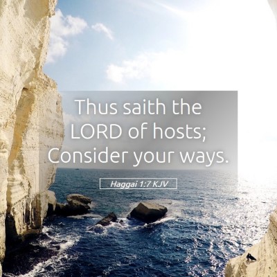 Picture 05 - Haggai 1:7 KJV - Thus saith the LORD of hosts; Consider your - Bible Verse Picture