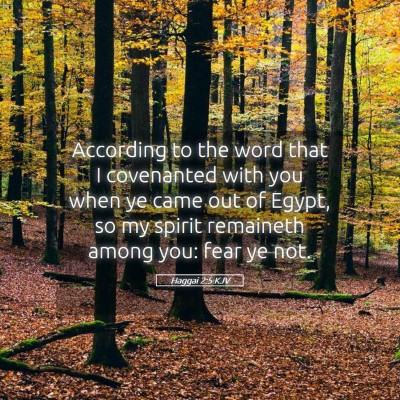Picture 05 - Haggai 2:5 KJV - According to the word that I covenanted with you - Bible Verse Picture