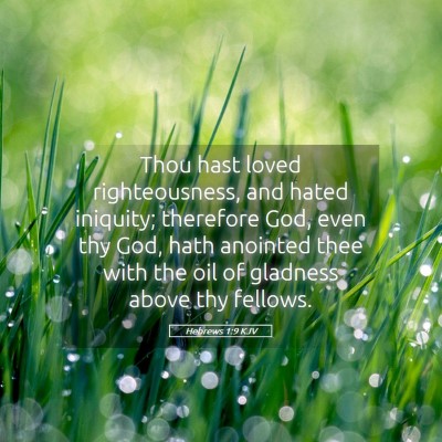Picture 05 - Hebrews 1:9 KJV - Thou hast loved righteousness, and hated - Bible Verse Picture