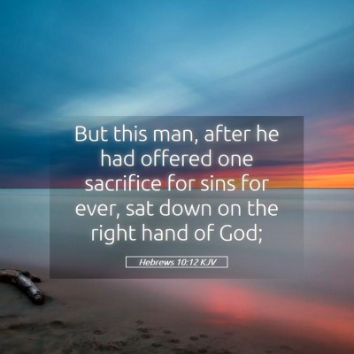 Picture 05 - Hebrews 10:12 KJV - But this man, after he had offered one sacrifice - Bible Verse Picture