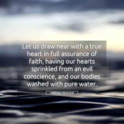 Picture 05 - Hebrews 10:22 KJV - Let us draw near with a true heart in full - Bible Verse Picture