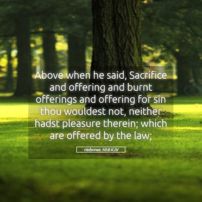 Picture 05 - Hebrews 10:8 KJV - Above when he said, Sacrifice and offering and - Bible Verse Picture