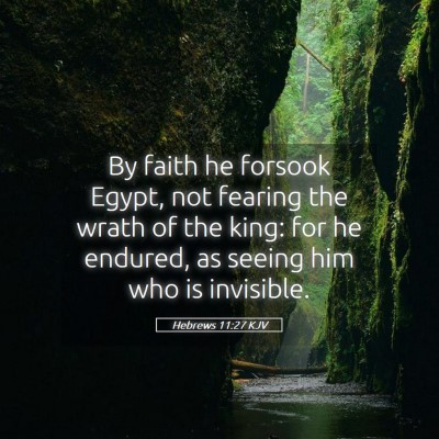 Picture 05 - Hebrews 11:27 KJV - By faith he forsook Egypt, not fearing the wrath - Bible Verse Picture