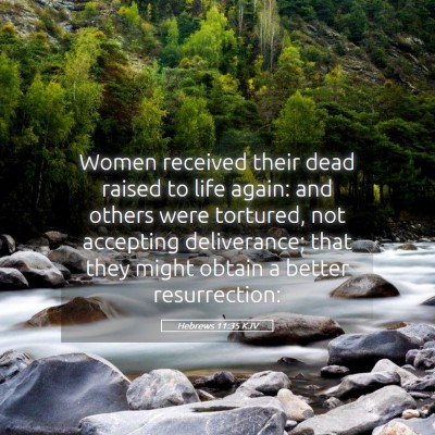 Picture 05 - Hebrews 11:35 KJV - Women received their dead raised to life again: - Bible Verse Picture