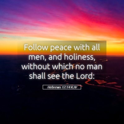 Picture 05 - Hebrews 12:14 KJV - Follow peace with all men, and holiness, without - Bible Verse Picture