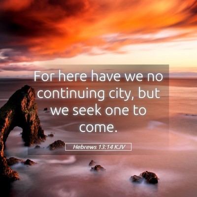 Picture 05 - Hebrews 13:14 KJV - For here have we no continuing city, but we seek - Bible Verse Picture