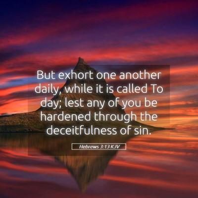Picture 05 - Hebrews 3:13 KJV - But exhort one another daily, while it is called - Bible Verse Picture