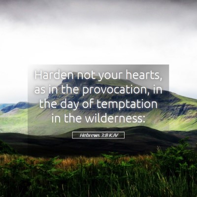 Picture 05 - Hebrews 3:8 KJV - Harden not your hearts, as in the provocation, in - Bible Verse Picture
