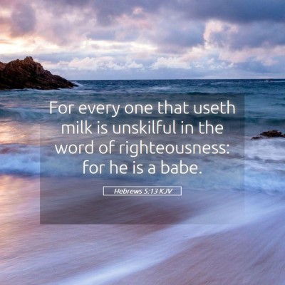 Picture 05 - Hebrews 5:13 KJV - For every one that useth milk is unskilful in the - Bible Verse Picture