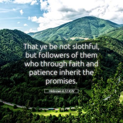 Picture 05 - Hebrews 6:12 KJV - That ye be not slothful, but followers of them - Bible Verse Picture