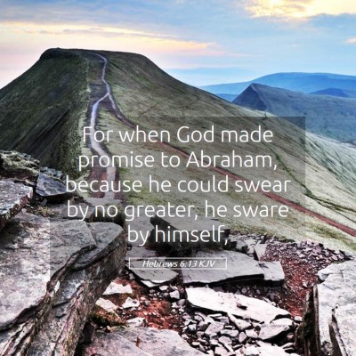 Picture 05 - Hebrews 6:13 KJV - For when God made promise to Abraham, because he - Bible Verse Picture