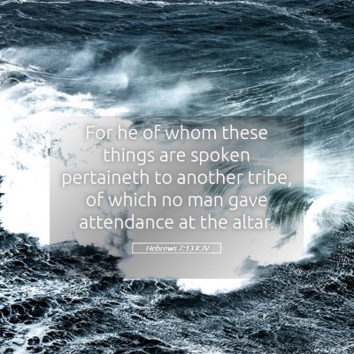 Picture 05 - Hebrews 7:13 KJV - For he of whom these things are spoken pertaineth - Bible Verse Picture
