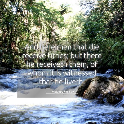 Picture 05 - Hebrews 7:8 KJV - And here men that die receive tithes; but there - Bible Verse Picture