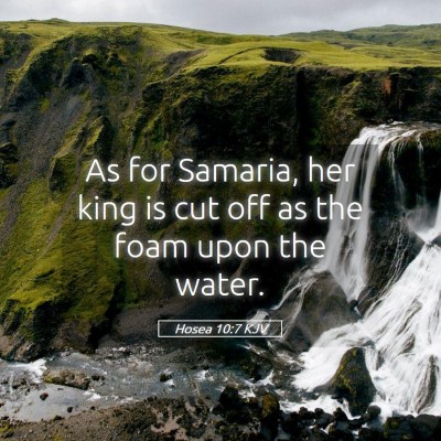 Picture 05 - Hosea 10:7 KJV - As for Samaria, her king is cut off as the foam - Bible Verse Picture