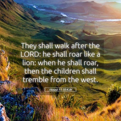 Picture 05 - Hosea 11:10 KJV - They shall walk after the LORD: he shall roar - Bible Verse Picture