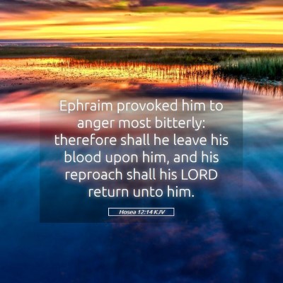 Picture 05 - Hosea 12:14 KJV - Ephraim provoked him to anger most bitterly: - Bible Verse Picture