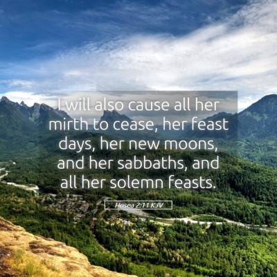 Picture 05 - Hosea 2:11 KJV - I will also cause all her mirth to cease, her - Bible Verse Picture