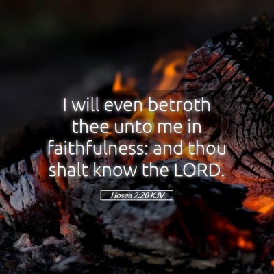Picture 05 - Hosea 2:20 KJV - I will even betroth thee unto me in faithfulness: - Bible Verse Picture