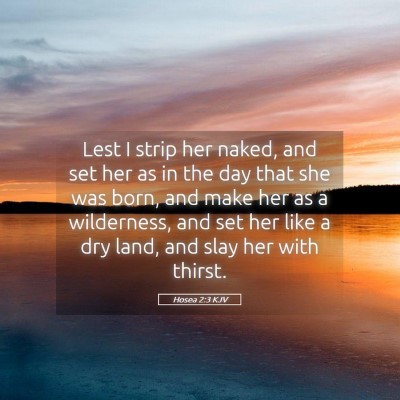 Picture 05 - Hosea 2:3 KJV - Lest I strip her naked, and set her as in the day - Bible Verse Picture