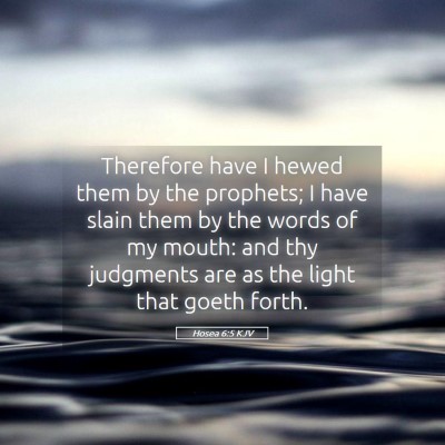 Picture 05 - Hosea 6:5 KJV - Therefore have I hewed them by the prophets; I - Bible Verse Picture
