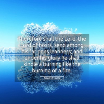 Picture 05 - Isaiah 10:16 KJV - Therefore shall the Lord, the Lord of hosts, send - Bible Verse Picture