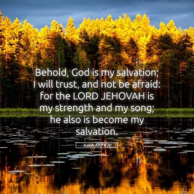 Picture 05 - Isaiah 12:2 KJV - Behold, God is my salvation; I will trust, and - Bible Verse Picture