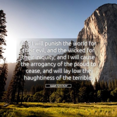 Picture 05 - Isaiah 13:11 KJV - And I will punish the world for their evil, and - Bible Verse Picture