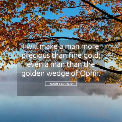 Picture 05 - Isaiah 13:12 KJV - I will make a man more precious than fine gold; - Bible Verse Picture