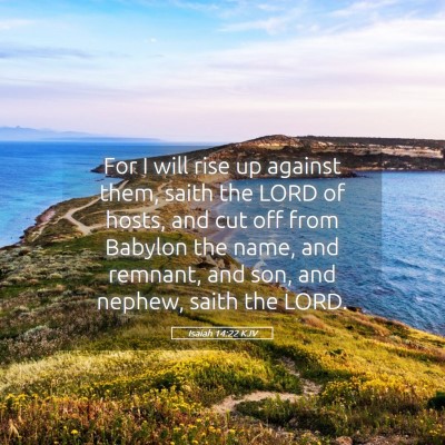 Picture 05 - Isaiah 14:22 KJV - For I will rise up against them, saith the LORD - Bible Verse Picture
