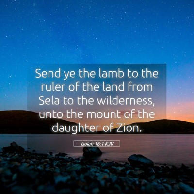 Picture 05 - Isaiah 16:1 KJV - Send ye the lamb to the ruler of the land from - Bible Verse Picture