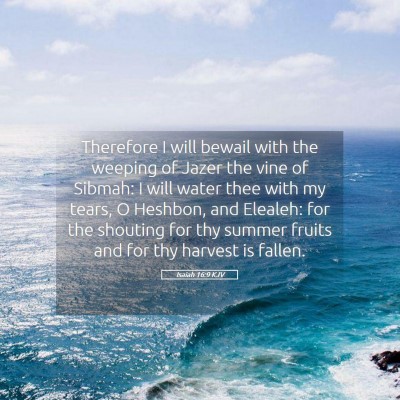 Picture 05 - Isaiah 16:9 KJV - Therefore I will bewail with the weeping of Jazer - Bible Verse Picture