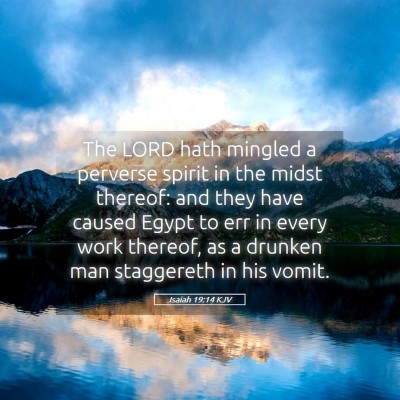 Picture 05 - Isaiah 19:14 KJV - The LORD hath mingled a perverse spirit in the - Bible Verse Picture