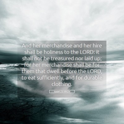 Picture 05 - Isaiah 23:18 KJV - And her merchandise and her hire shall be - Bible Verse Picture