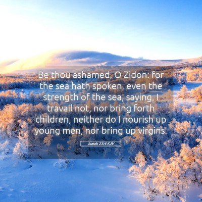 Picture 05 - Isaiah 23:4 KJV - Be thou ashamed, O Zidon: for the sea hath - Bible Verse Picture