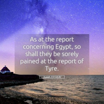 Picture 05 - Isaiah 23:5 KJV - As at the report concerning Egypt, so shall they - Bible Verse Picture