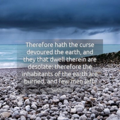 Picture 05 - Isaiah 24:6 KJV - Therefore hath the curse devoured the earth, and - Bible Verse Picture
