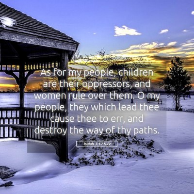 Picture 05 - Isaiah 3:12 KJV - As for my people, children are their oppressors, - Bible Verse Picture