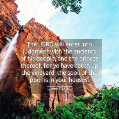 Picture 05 - Isaiah 3:14 KJV - The LORD will enter into judgment with the - Bible Verse Picture