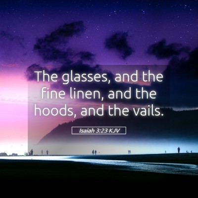 Picture 05 - Isaiah 3:23 KJV - The glasses, and the fine linen, and the hoods, - Bible Verse Picture