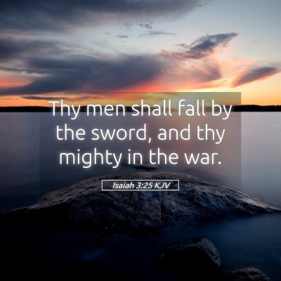 Picture 05 - Isaiah 3:25 KJV - Thy men shall fall by the sword, and thy mighty - Bible Verse Picture