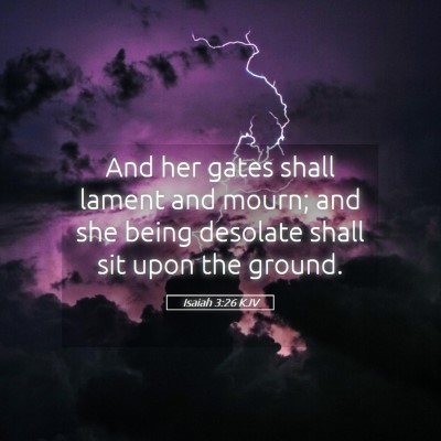 Picture 05 - Isaiah 3:26 KJV - And her gates shall lament and mourn; and she - Bible Verse Picture
