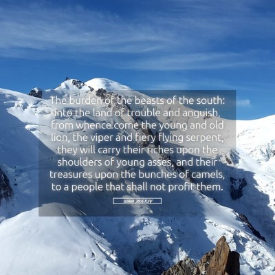 Picture 05 - Isaiah 30:6 KJV - The burden of the beasts of the south: into the - Bible Verse Picture